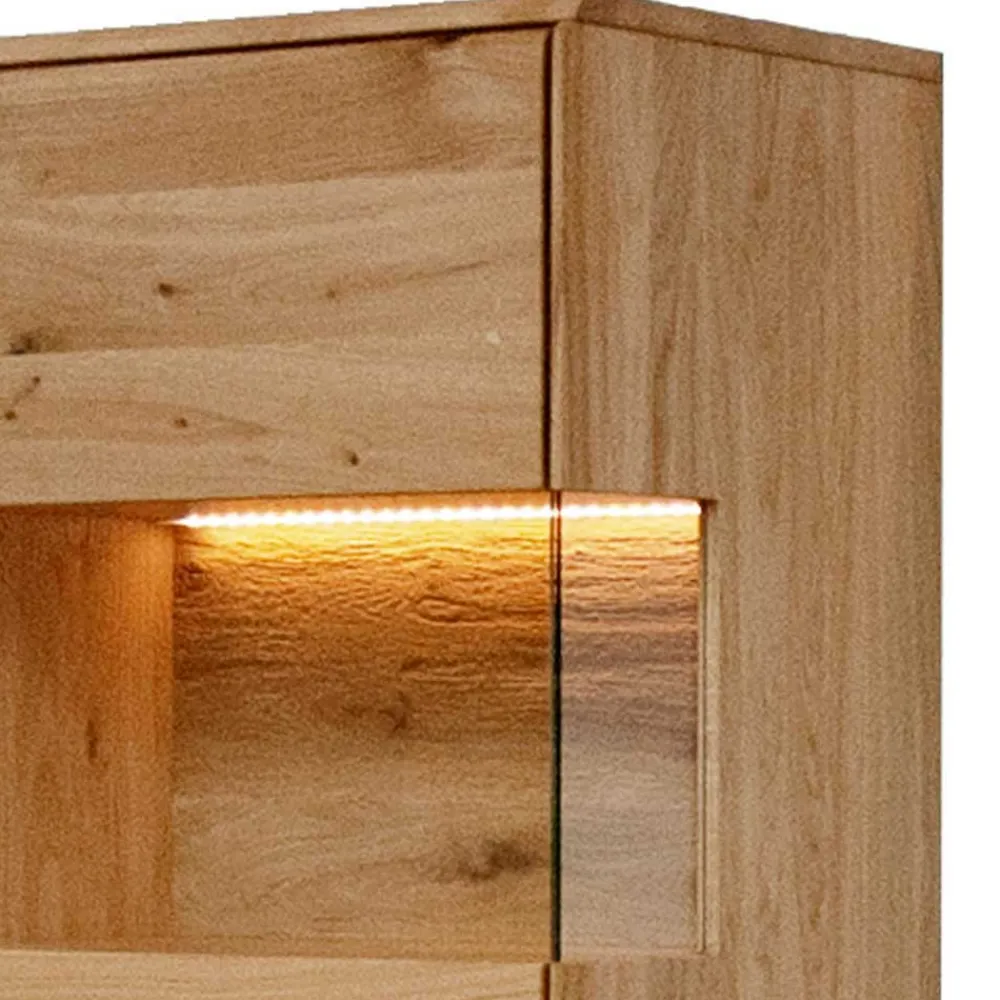 Wohnen Esszimmerschränke|Highboards*Wildeiche Wohnzimmerschrank mit Glas Einsatz - Acmida