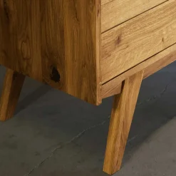 Wohnen Wildeichebett 210cm lang & Nachtkommoden - Hardus (dreiteilig)