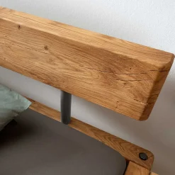 Wohnen Graue Möbel|Loft Möbel*Wildeichebett mit Balken-Kopfteil - Swan