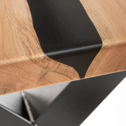 Wohnen Schwarze Möbel|Naturholzmöbel*Wildeiche-Esstisch mit Naturkanten - Fabienne