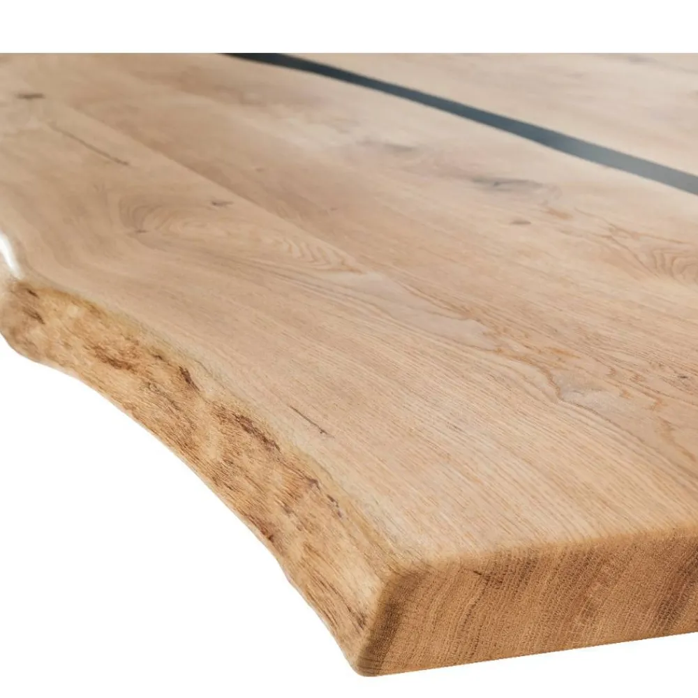 Wohnen Schwarze Möbel|Naturholzmöbel*Wildeiche-Esstisch mit Naturkanten - Fabienne