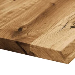 Wohnen Massivholzmöbel|Küchentische*Wildeichetisch mit Baumkante & Stahlbeinen - Mandirov