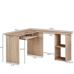 Wohnen Winkelschreibtisch in Sonoma-Eiche - Mavricara