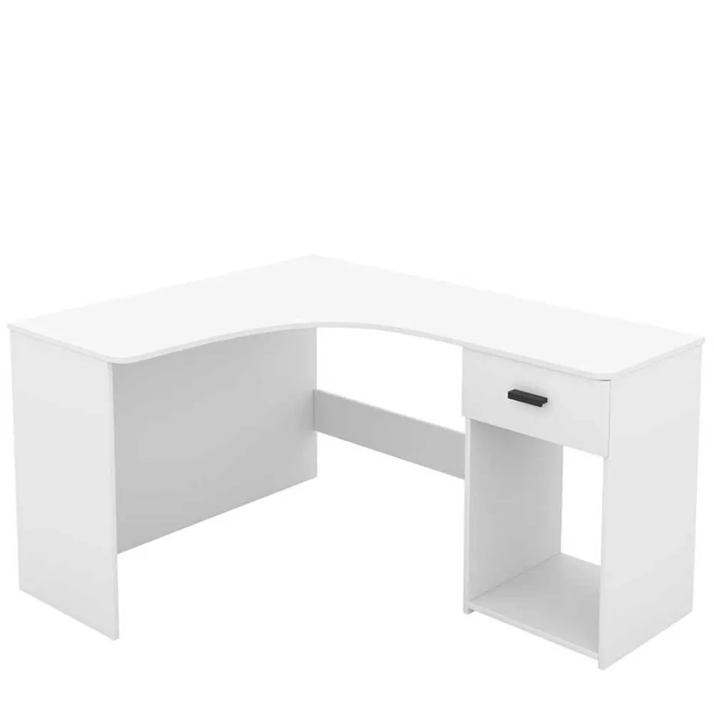 Wohnen Winkelschreibtisch in Weiß - Rainy