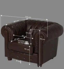 Wohnen Wischleder Sessel in Braun - Cementa