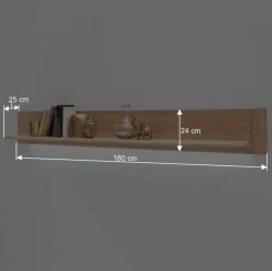 Wohnen Wohnzimmerschränke|Wohnwände*Wohnkombination in Eiche Bianco teilmassiv Pontros optional mit LED (vierteilig)