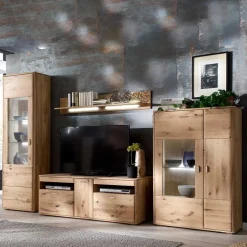 Wohnen Wohnwände|Wohnwand*Wohnkombination in Eiche Bianco - Destal (vierteilig)