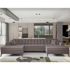 Wohnen Wohnlandschaft in Taupe mit Bettfunktion - Anzarote