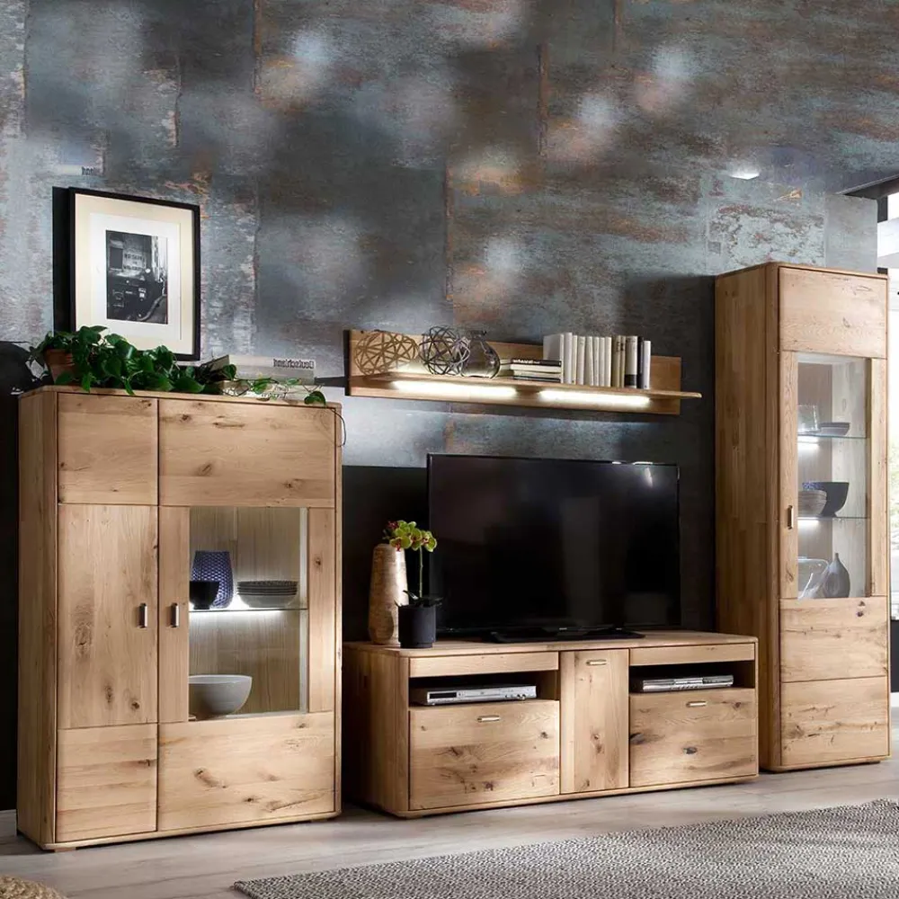 Wohnen Wohnmöbel aus Eiche Massivholz - Destal (vierteilig)