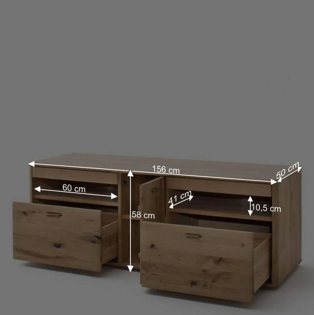 Wohnen Wohnmöbel aus Eiche Massivholz - Destal (vierteilig)