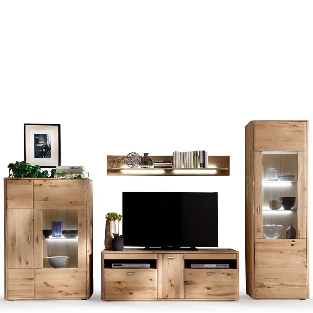 Wohnen Wohnmöbel aus Eiche Massivholz - Destal (vierteilig)