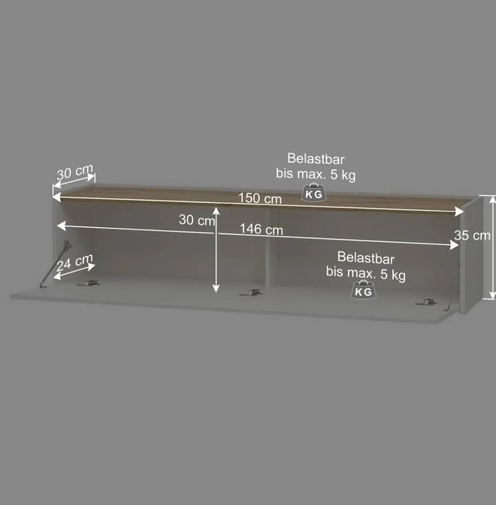 Wohnen Wohnwände|Wohnwand*Wohnmöbel Programm 400 cm breit - Nonessia (fünfteilig)