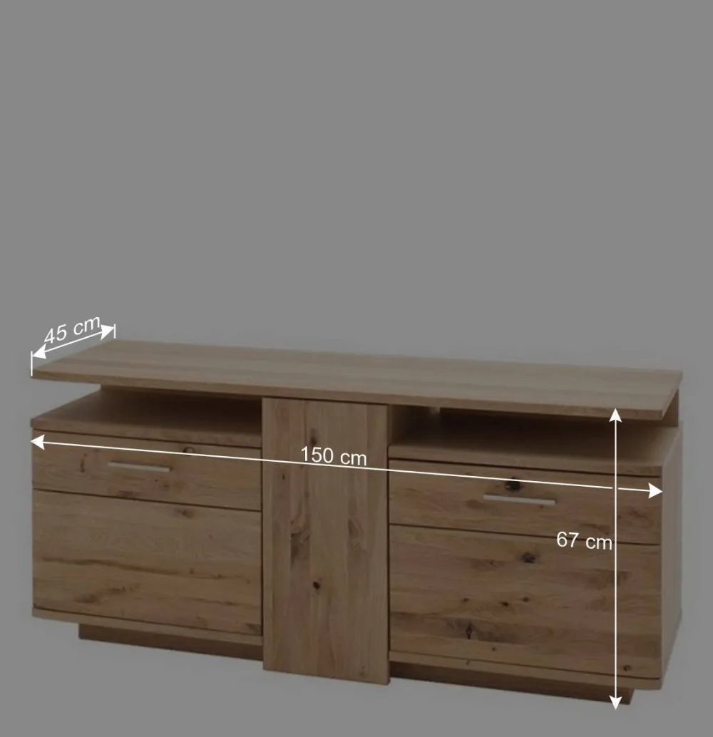 Wohnen Wohnwände|Wohnwand*Wohnmöbel Set in Eiche Bianco - Crokas (vierteilig)