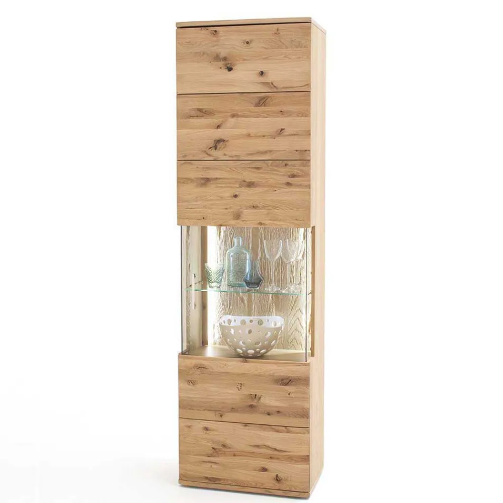 Wohnen Wohnwände|Wohnwand*Wohnmöbel Set in Eiche Bianco - Crokas (vierteilig)