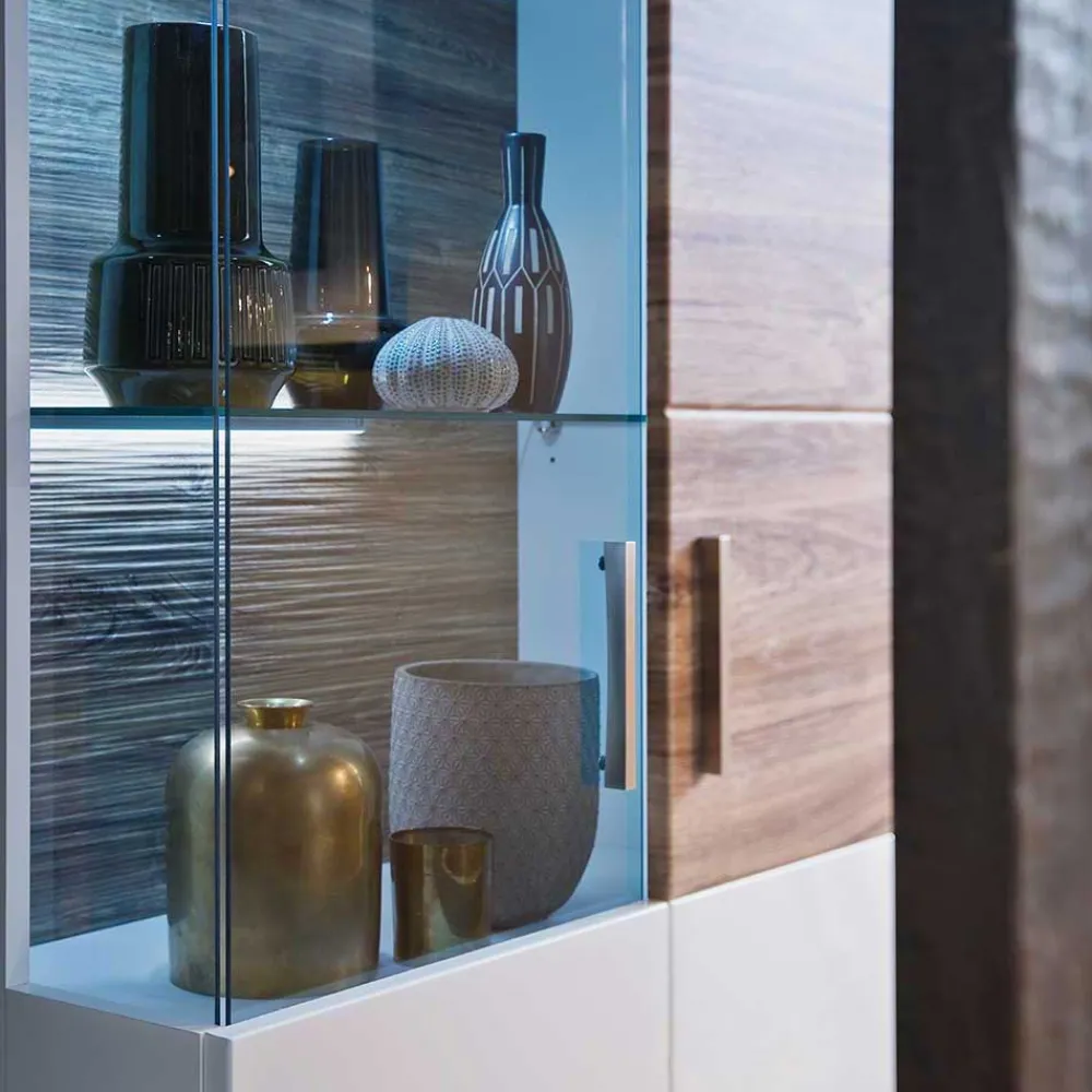 Wohnen Wohnmöbel Set in Weiß Hochglanz - Icadro (vierteilig)