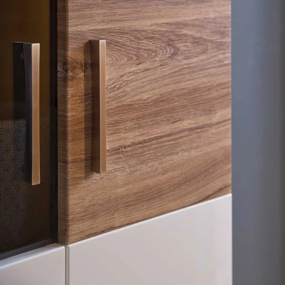 Wohnen Wohnmöbel Set in Weiß Hochglanz - Icadro (vierteilig)