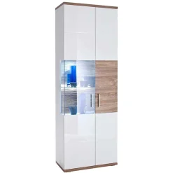 Wohnen Wohnmöbel Set in Weiß Hochglanz - Icadro (vierteilig)