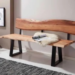 Wohnen Küchenbänke|Esszimmerbänke*Wohnraum Baumkanten Bank mit Rückenlehne - Lussina