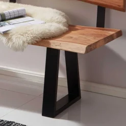 Wohnen Küchenbänke|Esszimmerbänke*Wohnraum Baumkanten Bank mit Rückenlehne - Lussina