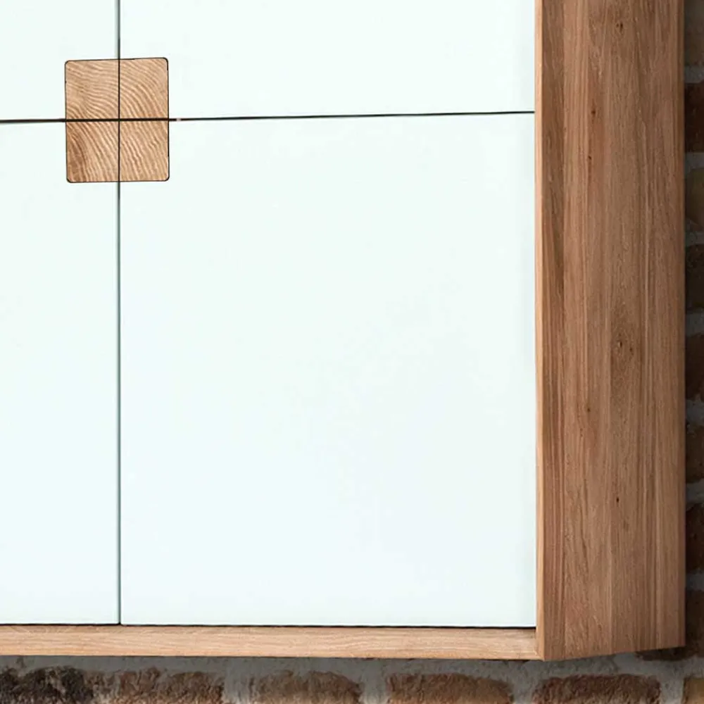 Wohnen Wohnraum Hängeschrank in Weiß & Eiche - Julecas