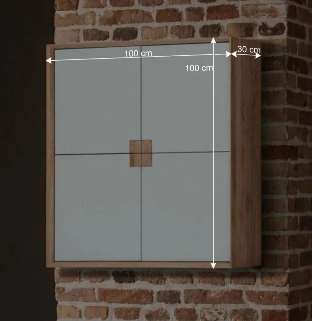 Wohnen Wohnraum Hängeschrank in Weiß & Eiche - Julecas