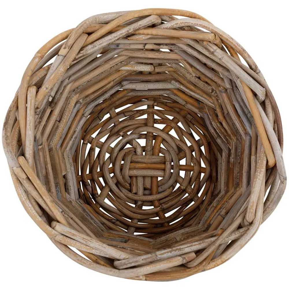 Wohnen Rattanmöbel*Wohnraum Körbe aus Rattan Graubraun - Vodenas (dreiteilig)