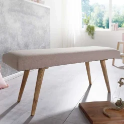 Wohnen Retro Möbel|Bettbänke*Wohnraum Retro Polsterbank in Beige - Vergavo