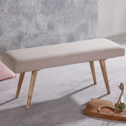 Wohnen Retro Möbel|Bettbänke*Wohnraum Retro Polsterbank in Beige - Vergavo