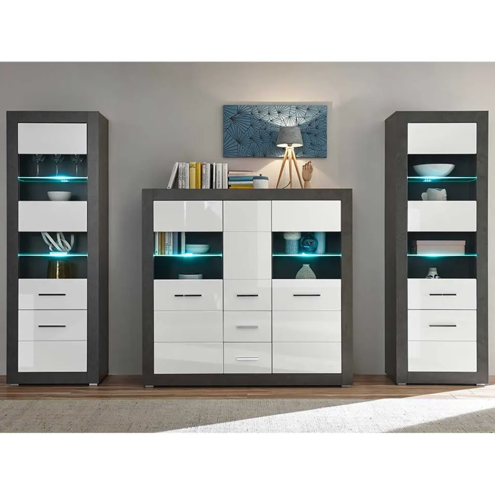 Wohnen Wohnwände|Wohnwand*Wohnraum Schränke zweifarbig - Istensa (dreiteilig)