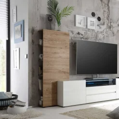 Wohnen Wohnzimmer-Regale|Esszimmerregale*Wohnwand Antstellregal Alcamo in Eiche