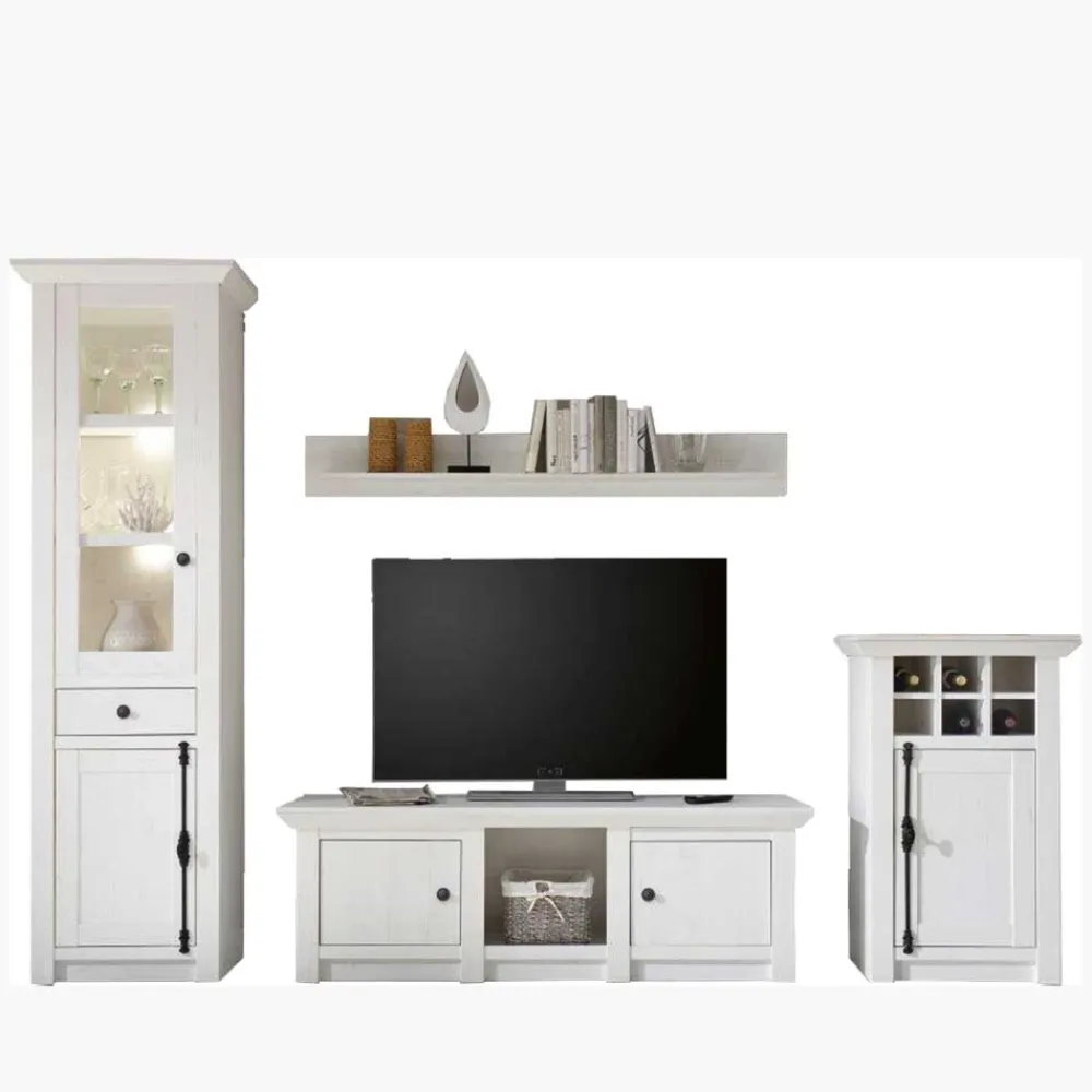 Wohnen Wohnwände|Wohnwand*Wohnwand Chelles im Landhausstil (vierteilig)