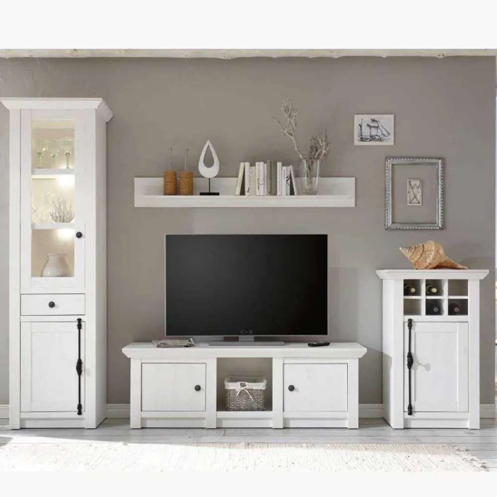 Wohnen Wohnwände|Wohnwand*Wohnwand Chelles im Landhausstil (vierteilig)