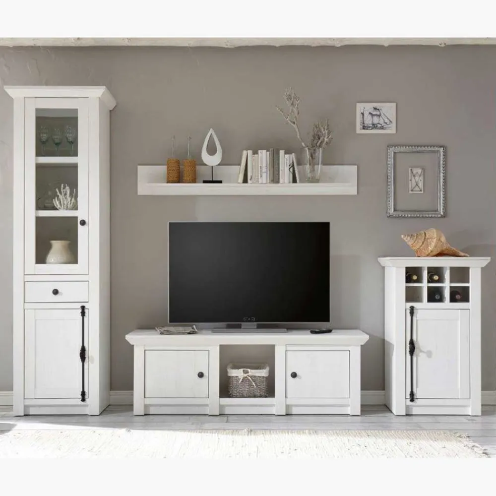 Wohnen Wohnwände|Wohnwand*Wohnwand Chelles im Landhausstil (vierteilig)