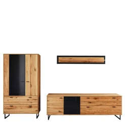 Wohnen Wohnwand für Wohnzimmer Set - Flacona (dreiteilig)