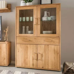 Wohnen Sideboards & Kommoden|Sideboards & Kommoden*Wohnwand Highboard aus Holz - Teano