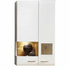 Wohnen Wohnwand Hängeschrank in Weiß Eiche - Lisepio