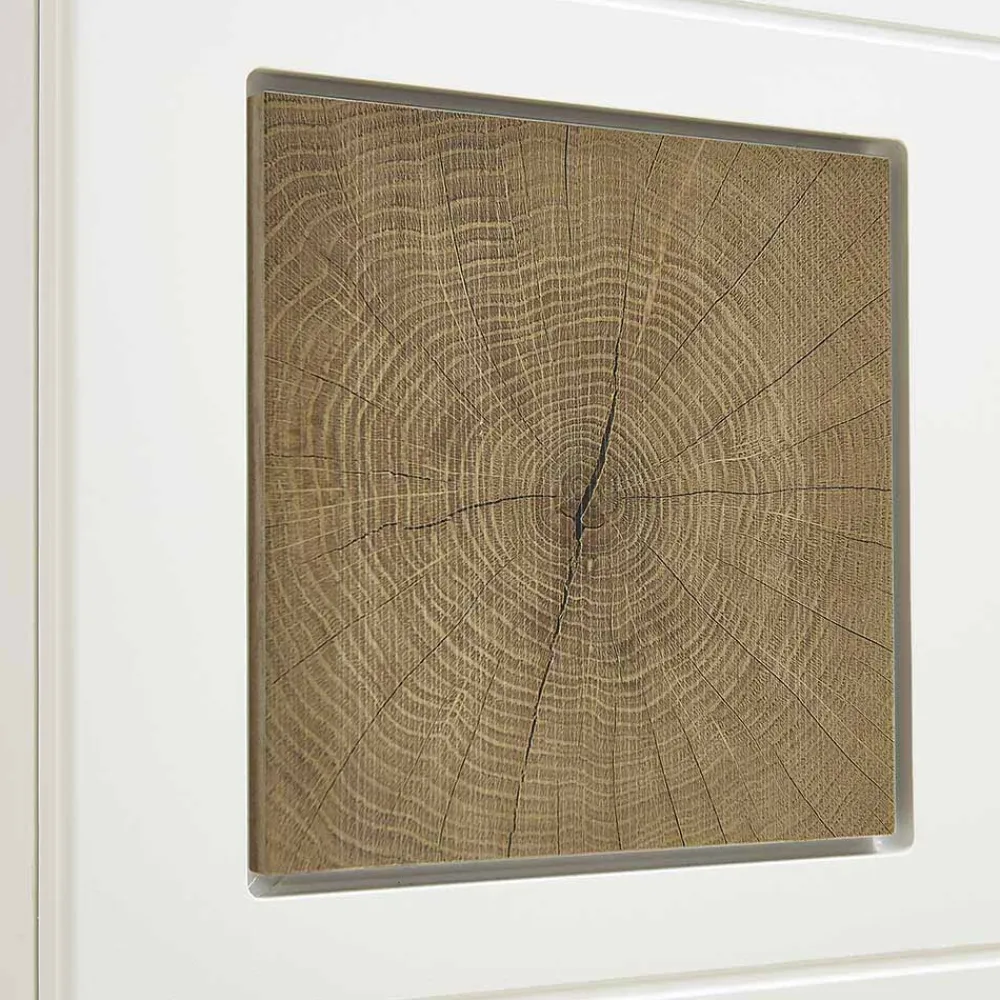 Wohnen Wohnwand Hängeschrank in Weiß Eiche - Lisepio