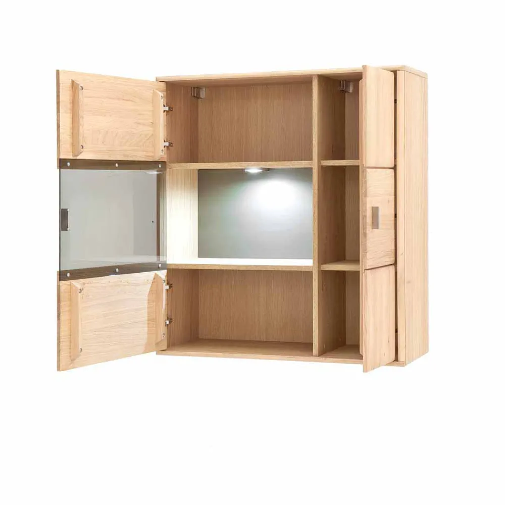 Wohnen Wohnzimmerschränke|Vitrinen*Wohnwand Hängevitrine in Eiche Bianco - Vernella