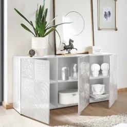 Wohnen Wohnwände|Wohnwand*Wohnwand Hochglanz in Weiß - Vascaub (dreiteilig)