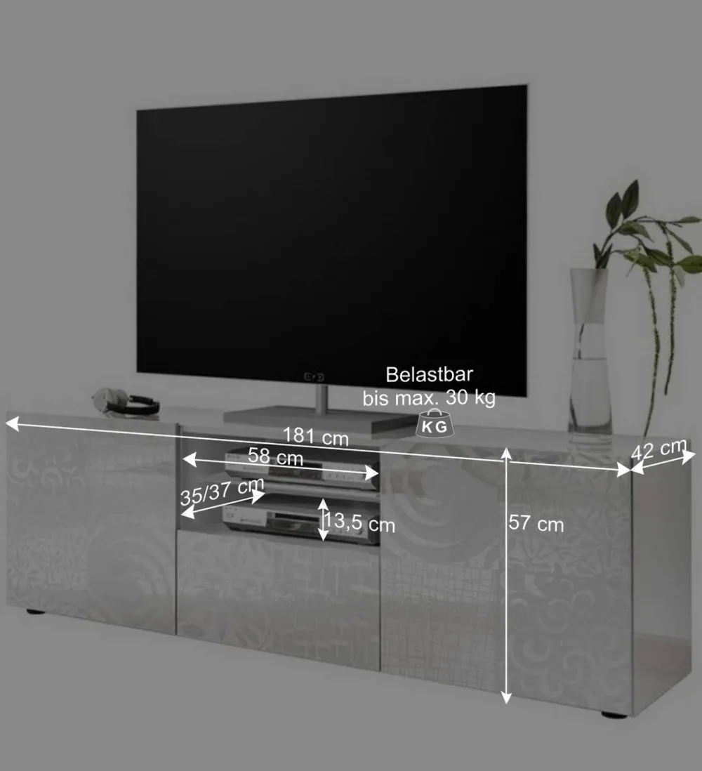 Wohnen Wohnwände|Wohnwand*Wohnwand Hochglanz in Weiß - Vascaub (dreiteilig)