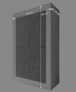 Wohnen Wohnwände|Wohnwand*Wohnwand in Beton Optik & Weiß HG - Narandu (dreiteilig)