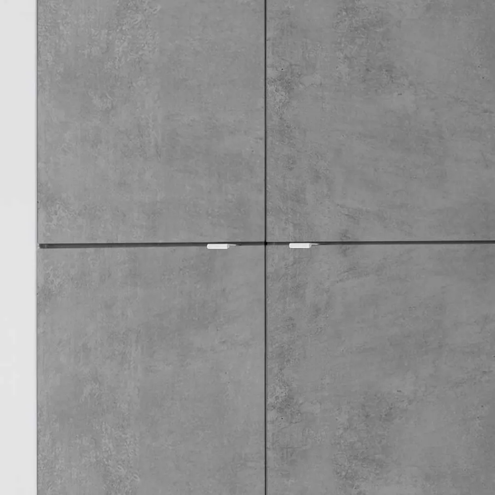 Wohnen Wohnwände|Wohnwand*Wohnwand in Beton Optik & Weiß HG - Narandu (dreiteilig)