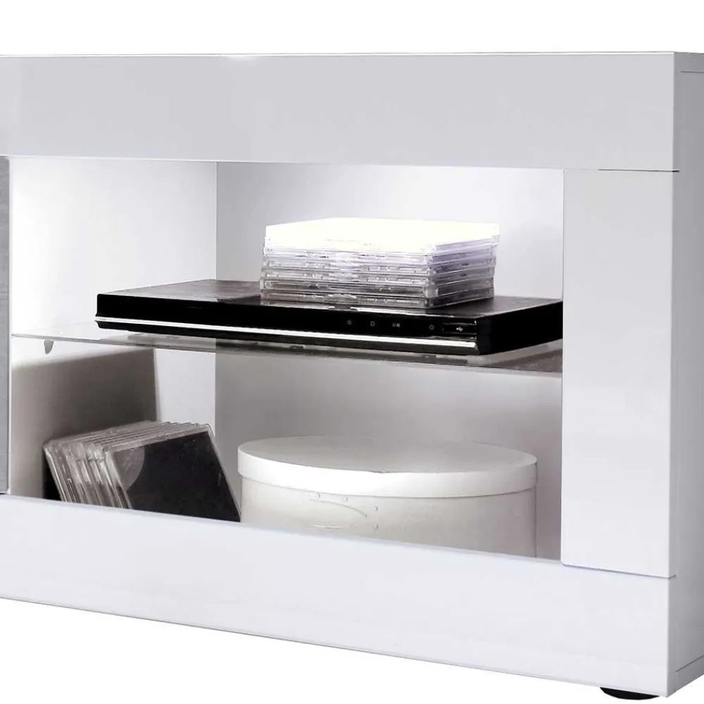 Wohnen Wohnwände|Wohnwand*Wohnwand in Beton Optik & Weiß HG - Narandu (dreiteilig)