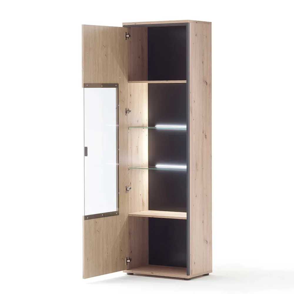 Wohnen Wohnwand in Eicheoptik - Nikdus (vierteilig)