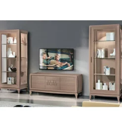 Wohnen Wohnwand in Esche Dunkel - Lacruzira (dreiteilig)