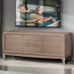 Wohnen Wohnwand in Esche Dunkel - Lacruzira (dreiteilig)