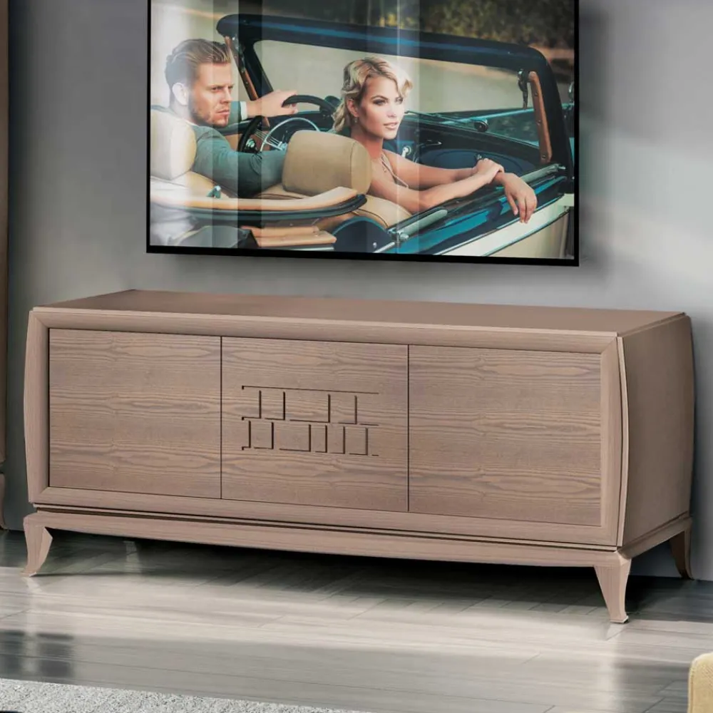 Wohnen Wohnwand in Esche Dunkel - Lacruzira (dreiteilig)