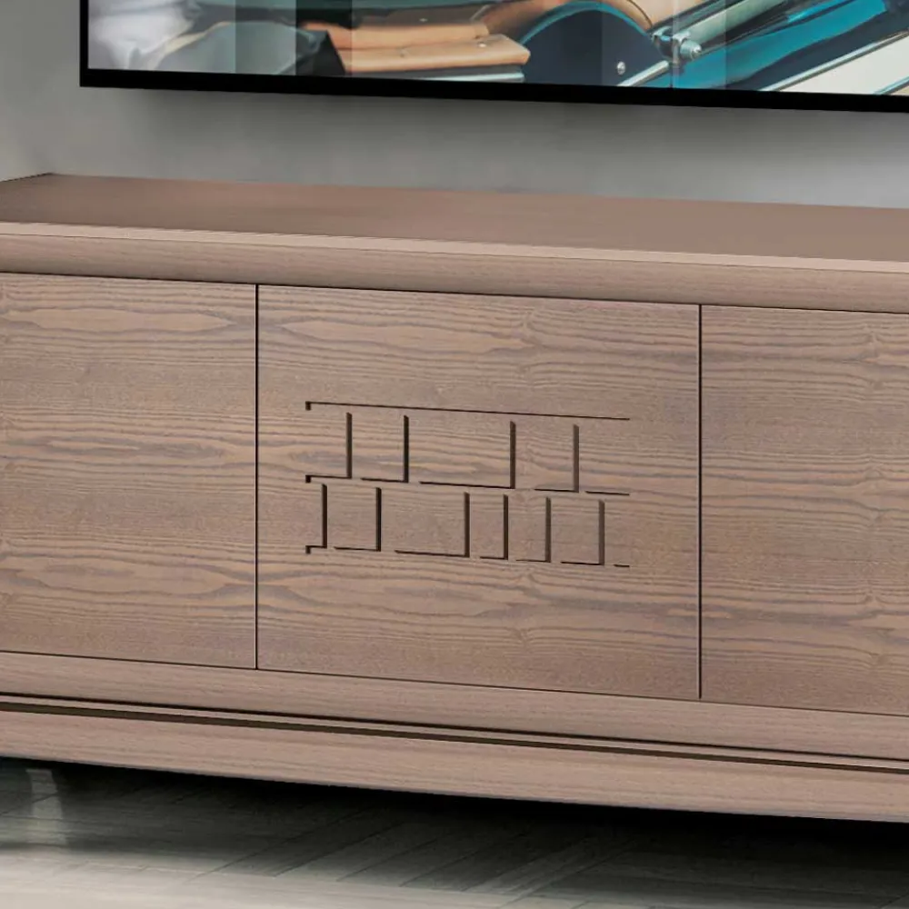 Wohnen Wohnwand in Esche Dunkel - Lacruzira (dreiteilig)