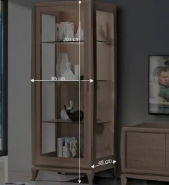 Wohnen Wohnwand in Esche Dunkel - Lacruzira (dreiteilig)