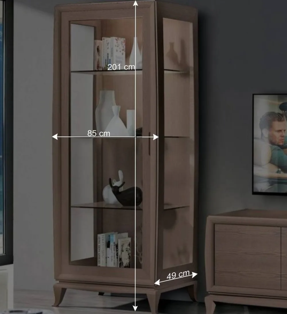 Wohnen Wohnwand in Esche Dunkel - Lacruzira (dreiteilig)